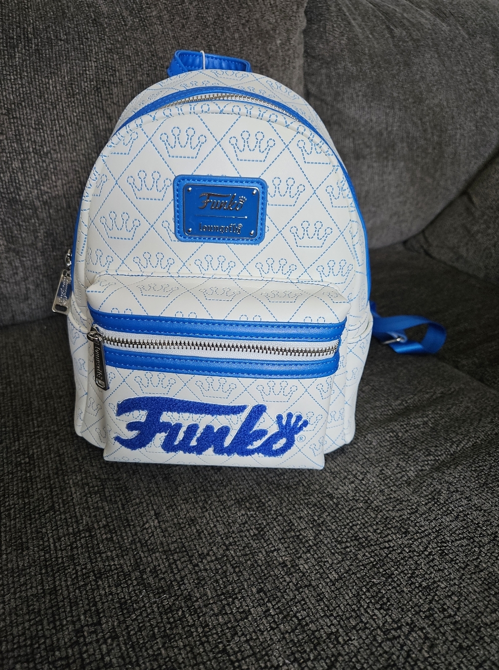 Funko White and Blue Mini Backpack with Logo Patch